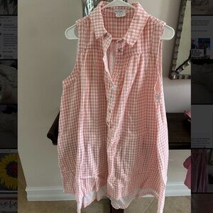 Pink Gingham Sleeveless Dress
